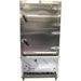 Cambo HES-C-2 natural gas 2 door steaming cabinet in stainless steel with latched doors and burner base
