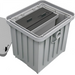 Canplas Endura 3911A02 solids interceptor in grey polyethylene with lid removed showing the removable inner basket