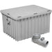 Canplas Endura grey polyethylene grease trap, wide ribbed body with textured cover and flow control fitting, larger size