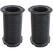 Canplas Endura riser pair for XL grease traps, two tall black polyethylene ribbed risers side by side, taller 35-inch option