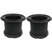 Canplas Endura riser pair for XL grease traps, two short black polyethylene risers side by side, shorter 18-inch option