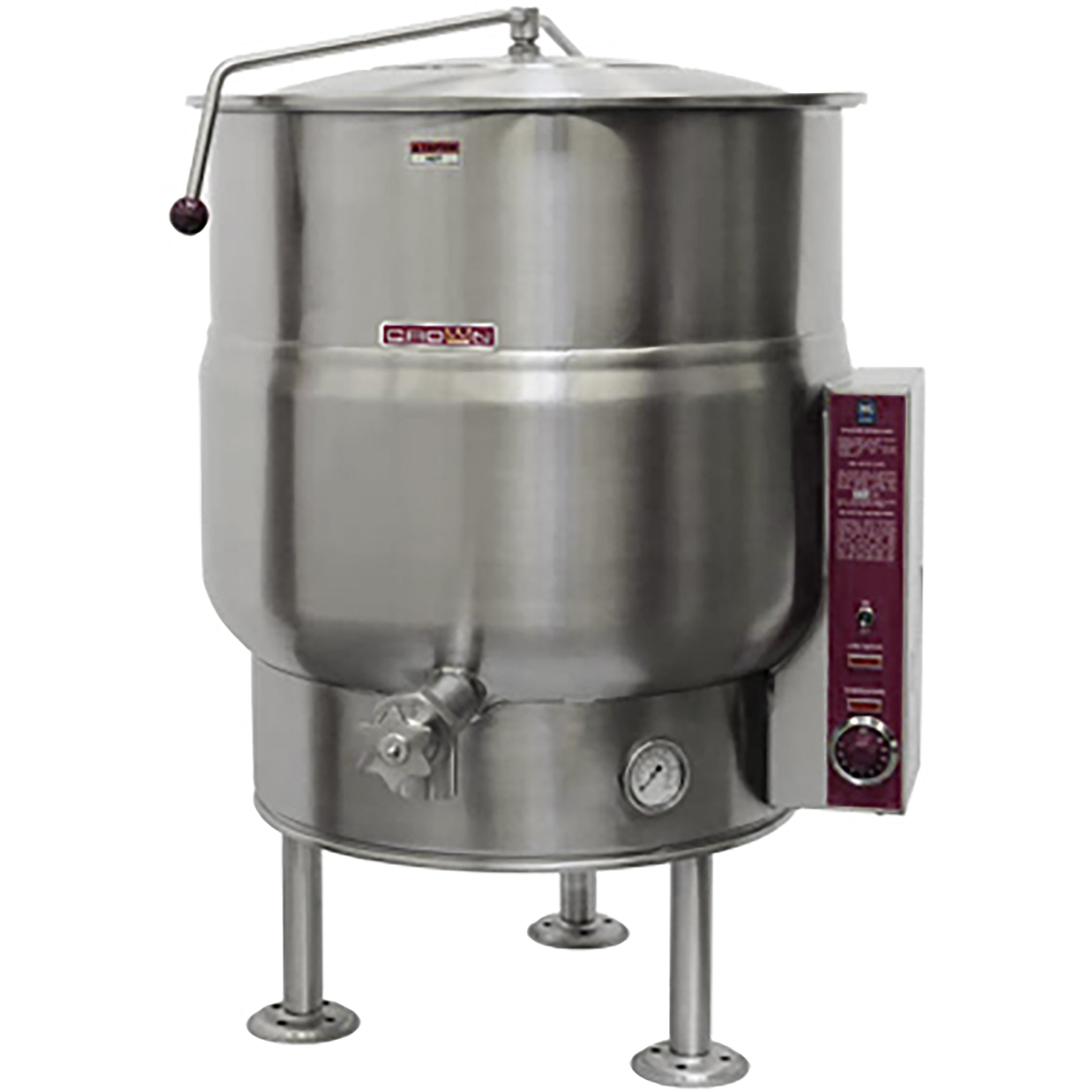 Crown EL-100 Electric Fixed Steam Kettle - 100 Gallon Capacity-Phoenix Food Equipment