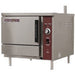 Crown EPX-3 electric countertop steaming cabinet, 3 pan capacity, stainless steel with side mounted controls, angled view