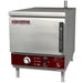 Crown EPXN-3 electric countertop steaming cabinet, 3 pan capacity, stainless steel with maroon lower control panel