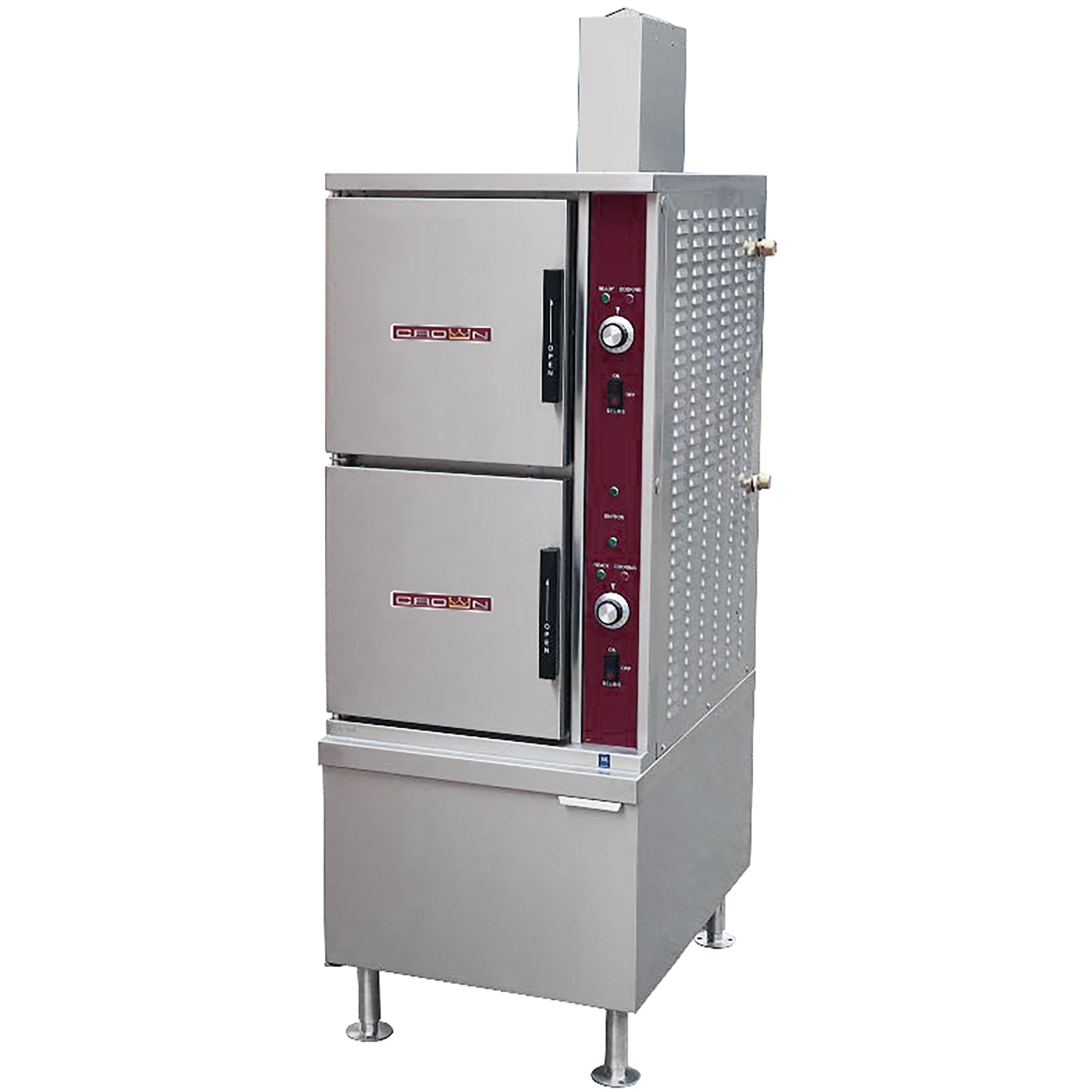 Crown ETP-10E-CS Electric Steaming Cabinet with Cabinet Base - 10 Pan Capacity-Phoenix Food Equipment