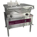 Crown GS-40 natural gas or propane tilting skillet, 40 gallon, stainless steel with maroon control panel and lid raised