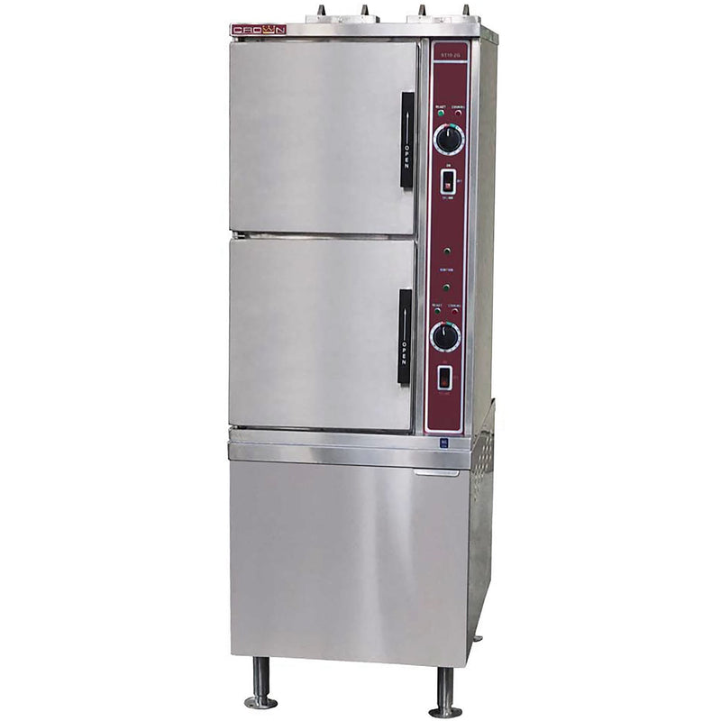 Crown GSX Series Natural Gas/Propane Steaming Cabinet with Cabinet Base - 7 to 16 Pan Capacity-Phoenix Food Equipment