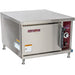 Crown SX-3 electric countertop steaming cabinet, 3 pan capacity, stainless steel with door and control panel, angled
