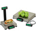 Detecto APS Series retail POS scales with tower and remote displays shown weighing a sandwich and green apples