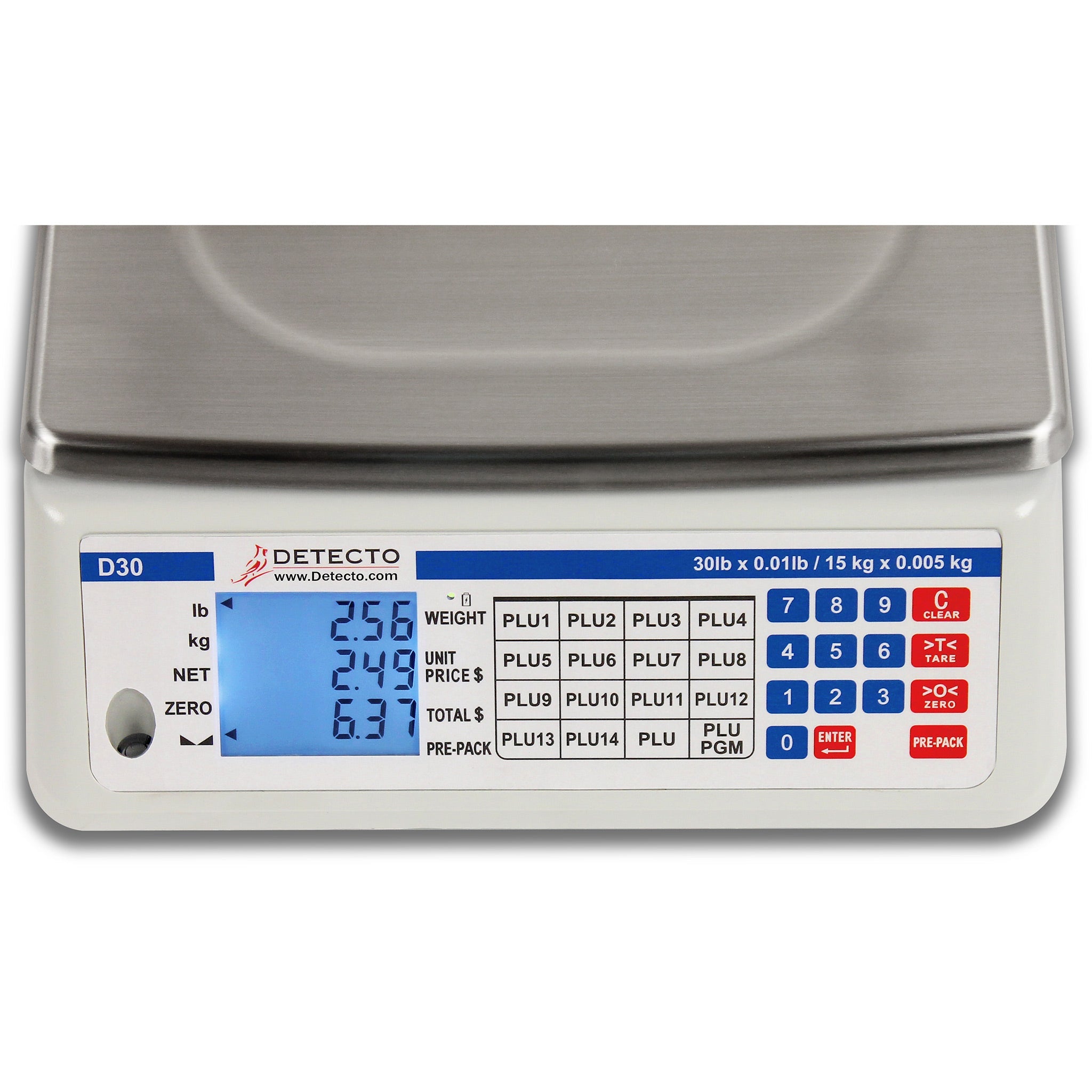 Detecto D Series Price Computing Scale - Printer Compatible, 15LB to 60LB Capacity-Phoenix Food Equipment