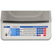 Detecto D Series price computing scale, close-up of the front LCD readout and PLU keypad with stainless tray above