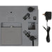 Detecto D Series price computing scale, underside view showing the battery compartment and included AC power adapter