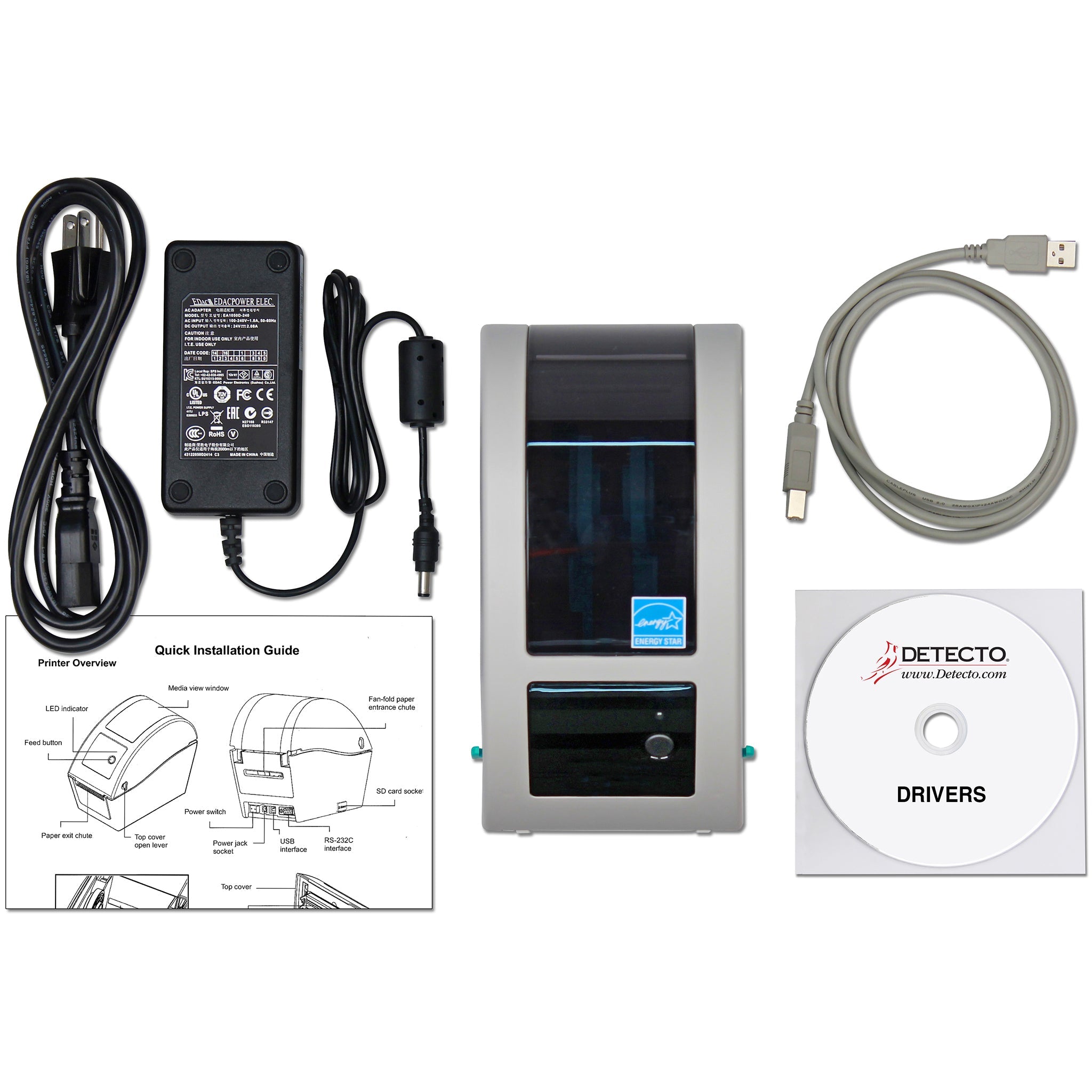 Detecto P225 Thermal Label Printer - D Series Compatible-Phoenix Food Equipment