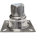 Duracold adjustable foot for glass door refrigerators, stainless steel leveling foot standing upright on its square plate