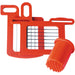 Dynamic CL Series blade assembly set with red frame, fine stainless steel cutting grid and red pusher block