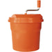 Dynamic E001 SD99 manual salad spinner, 2.5 gallon orange plastic bowl with lid and crank handle