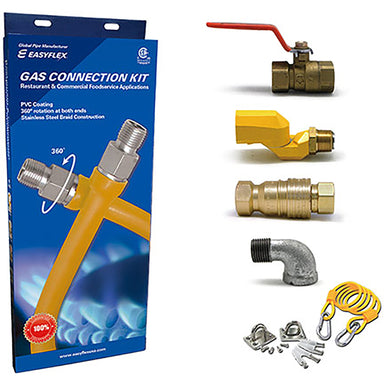 Easy Flex EFGC-FS-034-K1-48 Commercial 3/4" Diameter Quick Disconnect Gas Hose Kit - 48" Hose Length-Phoenix Food Equipment