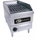 Emberglo E2412 electric countertop radiant 12 inch charbroiler, stainless steel with cast iron grate, angled view