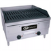 Emberglo E2424 electric countertop radiant 24 inch charbroiler, stainless steel with cast grates and two control knobs