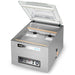 Eurodib Atmovac ARCTIC16 chamber vacuum sealer, alternate option with lid open showing two sealing bars in the chamber