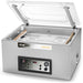 Eurodib Atmovac CHINOOK16 countertop chamber vacuum sealer in stainless steel, lid open, control panel with gauge