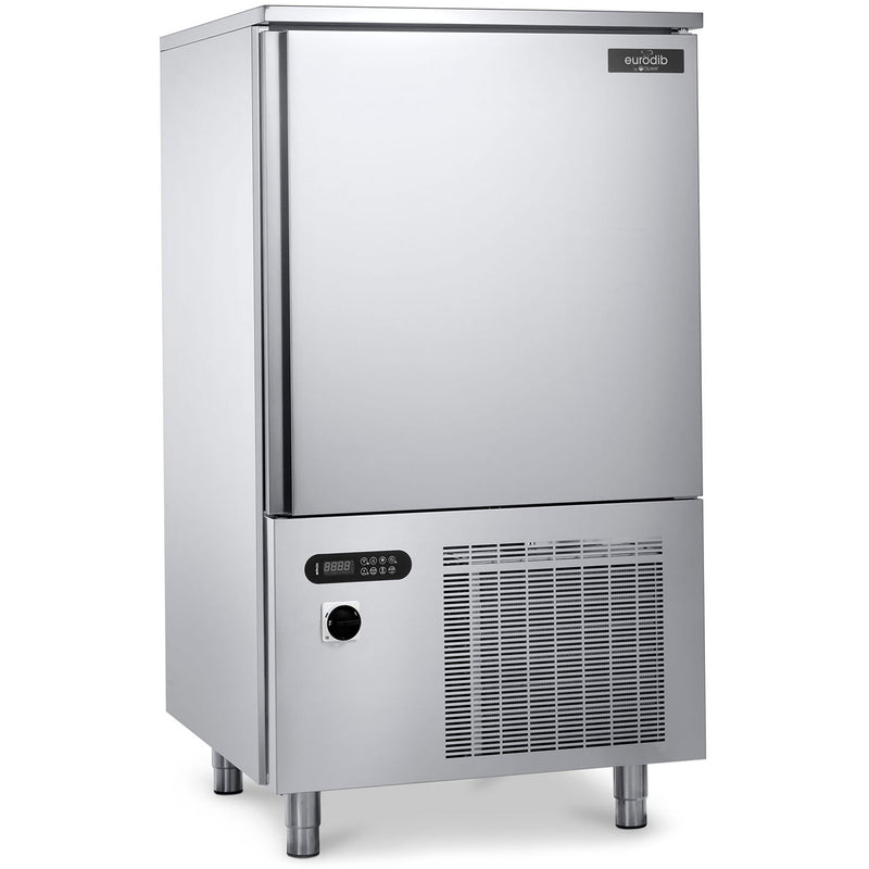 Eurodib BCB-10US blast chiller freezer for 10 full size pans, stainless steel upright unit with door closed