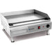 Eurodib SFE04900 24-inch electric countertop griddle, 220V, stainless steel with front knob and grease drawer