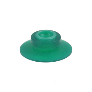 FIFO replacement dispensing valve in green silicone for FIFO squeeze bottle caps, shown on its own