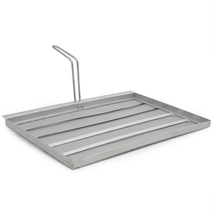 Frymate deep fryer filter for Vulcan LG500 fryers, stainless steel ribbed filter tray with vertical wire handle