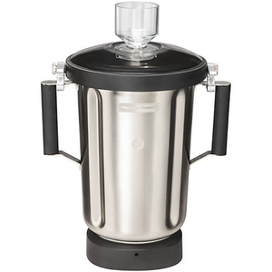 Hamilton Beach 6126-1100SR extra 4L blender container in stainless steel with two black handles and clear lid cap