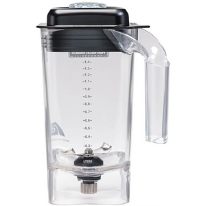 Hamilton Beach 6126-455 extra 1.4L blender container in clear plastic with black lid and measurement markings