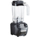 Hamilton Beach HBB255 Rio commercial drink blender, angled left view of the black base and clear 48 oz jar