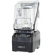 Hamilton Beach HBH755R Eclipse commercial blender with clear sound enclosure closed over the empty jar, front