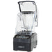 Hamilton Beach HBH755R Eclipse commercial blender, angled view with the clear sound enclosure lid raised open