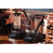 Two Hamilton Beach HBH755R Eclipse commercial blenders with sound enclosures in use at a busy cafe counter