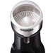 Hamilton Beach HCJ967 electric citrus juicer, top view of the white reamer cone and strainer in the steel bowl