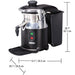 Dimension drawing of the Hamilton Beach HJE960 commercial electric juicer showing 20.7 inch height and width