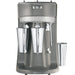 Hamilton Beach HMD400 series triple-spindle drink mixer in grey with three stainless steel cups, front view