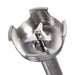 Hamilton Beach HMI series commercial immersion blender, close-up of the stainless steel blade guard and blade