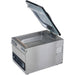 Hamilton Beach HVC254 chamber vacuum sealing machine with clear lid open showing the empty stainless chamber