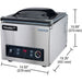 Hamilton Beach HVC305 chamber vacuum sealer dimension drawing showing 14.92 x 19.35 x 14.69 inch size