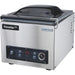 Hamilton Beach HVC305 chamber vacuum sealing machine in stainless steel with clear lid and digital panel, front
