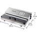 Hamilton Beach HVS400R out of chamber vacuum sealer dimension drawing showing 19 x 12.25 x 6 inch size