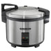 Hamilton Beach/Proctor Silex 37560R commercial 60 cup rice cooker/warmer in stainless steel with black handles, front