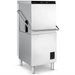 Hobart Centerline CDH-1/CDL-1 hood type pass through dishwasher, stainless steel with hood lowered, angled front view