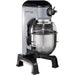 Hobart Centerline HMM20-1STD 20 qt planetary mixer, side view showing the bowl lift, stainless bowl and black legs