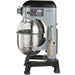 Hobart Centerline HMM20-1STD 20 qt planetary mixer, right side angled view of the column, controls and stainless bowl