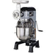 Hobart Centerline HMM20-1STD 20 qt planetary mixer shown with a meat grinder attachment fitted on the front hub