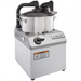 Hobart HCM6-Series 6 qt bowl style food processor with stainless bowl, locking lid and grey base, front angled view