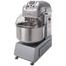 Hobart HSU440 dual speed 314 qt commercial spiral mixer, grey body with stainless steel bowl and top controls, angled